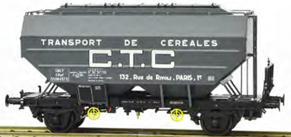 REE Modeles WB-626 - French Grain Car RICHARD manufacturing CTC Dark Grey Era III (Other Number)